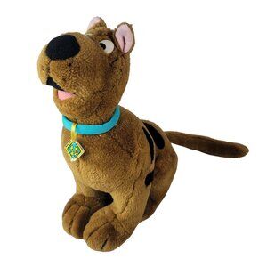 Cartoon Network Scooby Doo Plush Stuffed Brown 11" Smiling Collar Vintage 1998